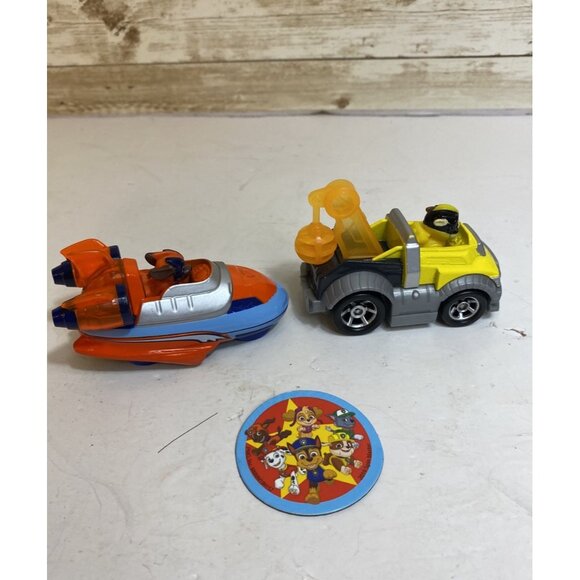 PAW Patrol True Metal Mighty Pups Super Paws Die-Cast Vehicles Zuma & Rubble - Picture 2 of 7